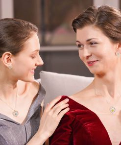 Forever Love Heart Sterling Silver Pendant Necklace Birthstone CrystalsSliver-11-Nov