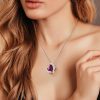 White Gold Plated-02-February-Amethyst Purple